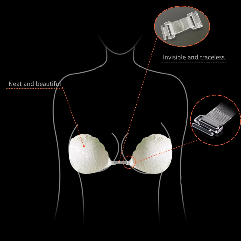 Lace Invisible Bra Backless St - Push Up Bra Silicone incelemesi ve fiyatı
