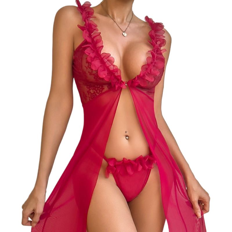 Red Transparent Mesh Suspender - Sheer Mesh Bra incelemesi ve fiyatı
