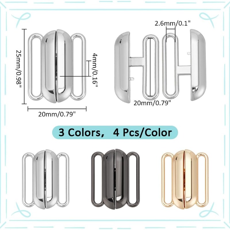 12 Sets 3 Colors Front Closing - Nursing Bra Clip incelemesi ve fiyatı