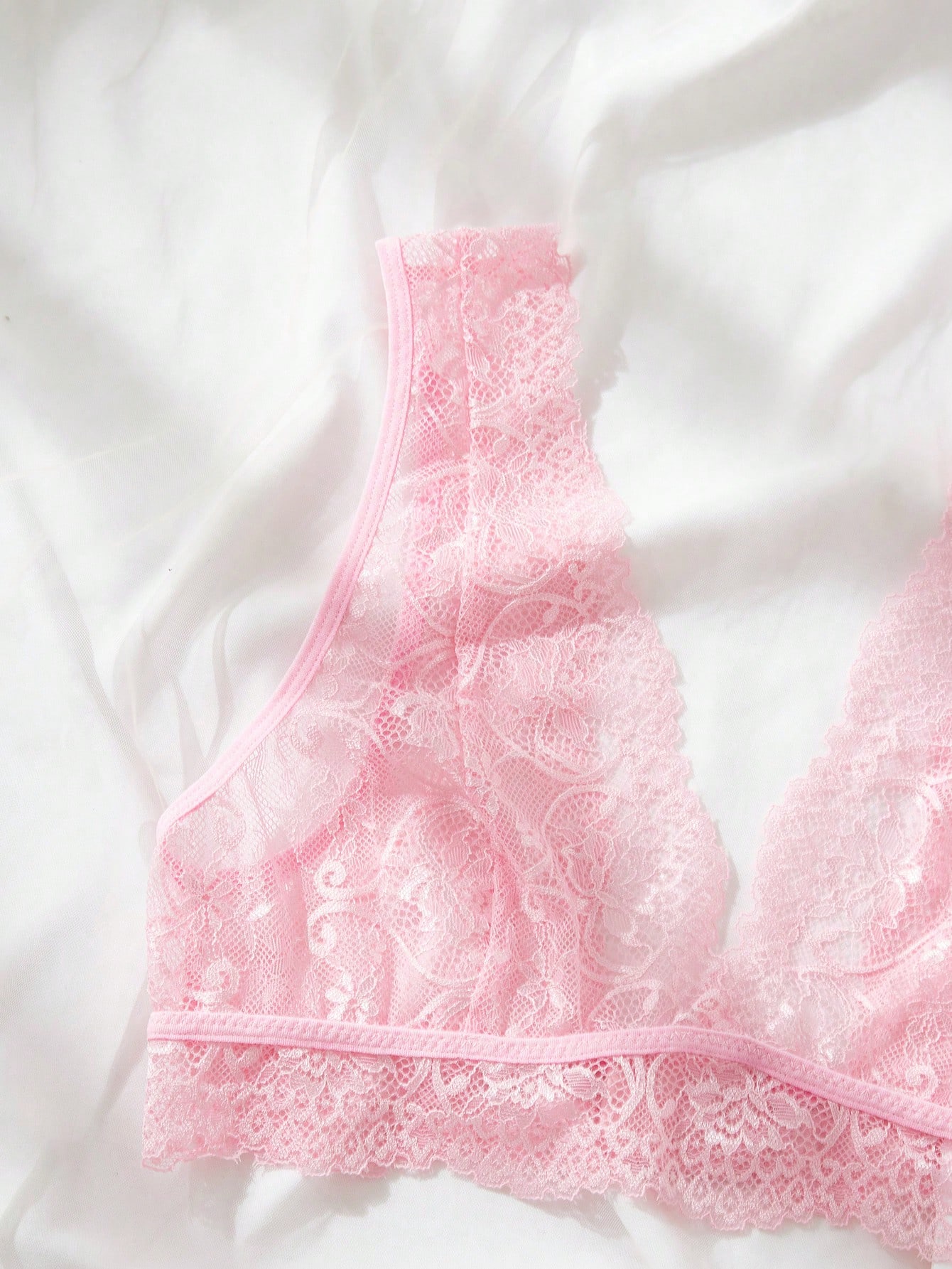 Pink Lace Lingerie Set Sheer F - Lace Bralette Set incelemesi ve fiyatı