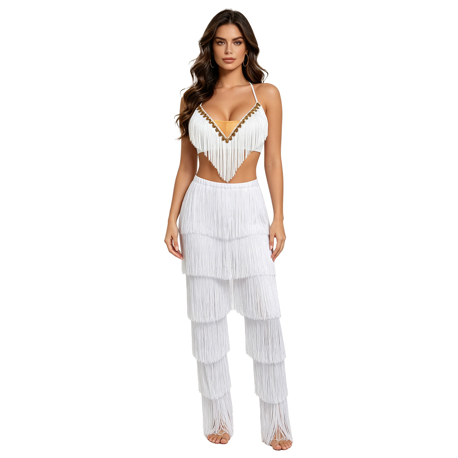 Women 2pcs Tassel Latin Dance  - Lace Bralette Set incelemesi ve fiyatı