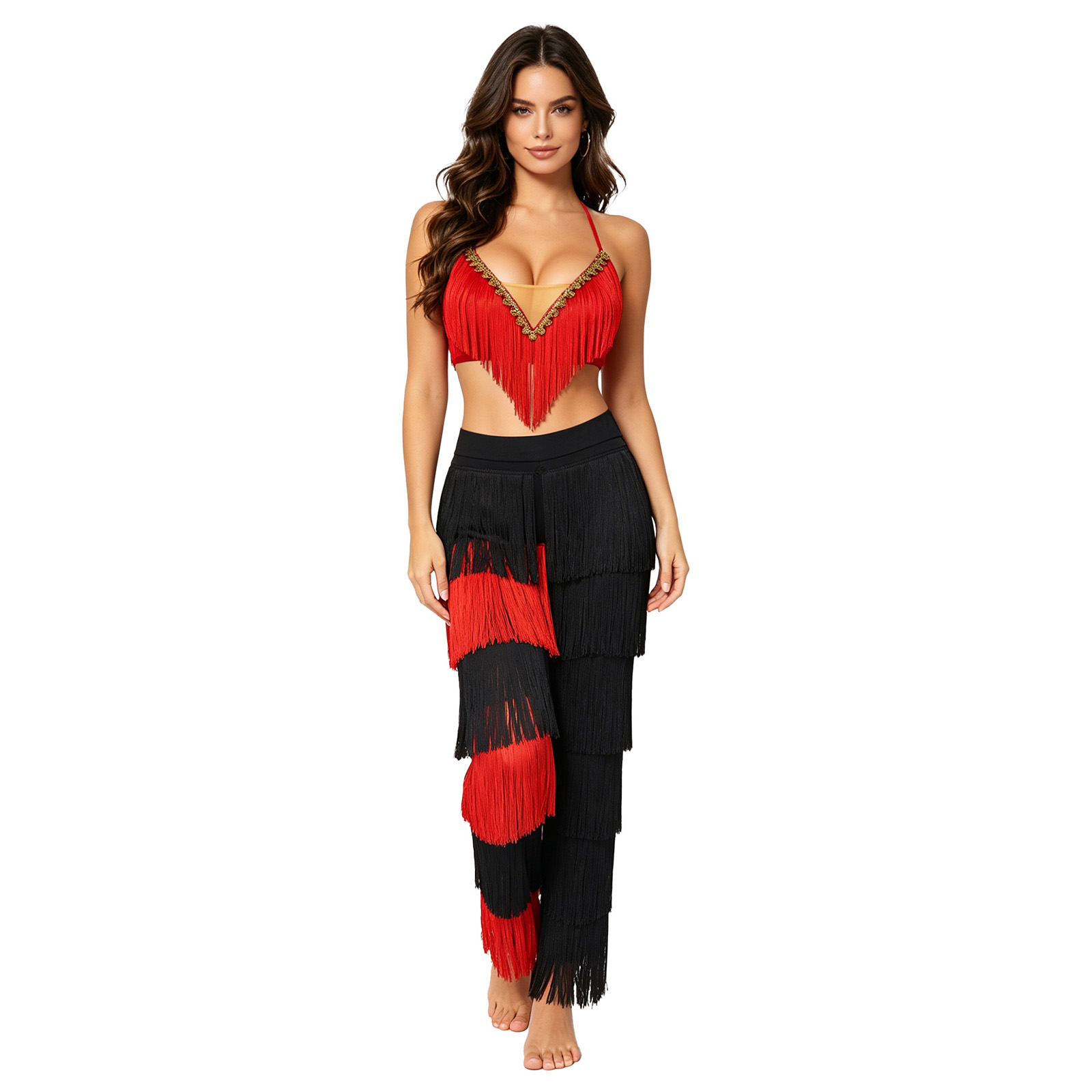 Women 2pcs Tassel Latin Dance  - Lace Bralette Set incelemesi ve fiyatı