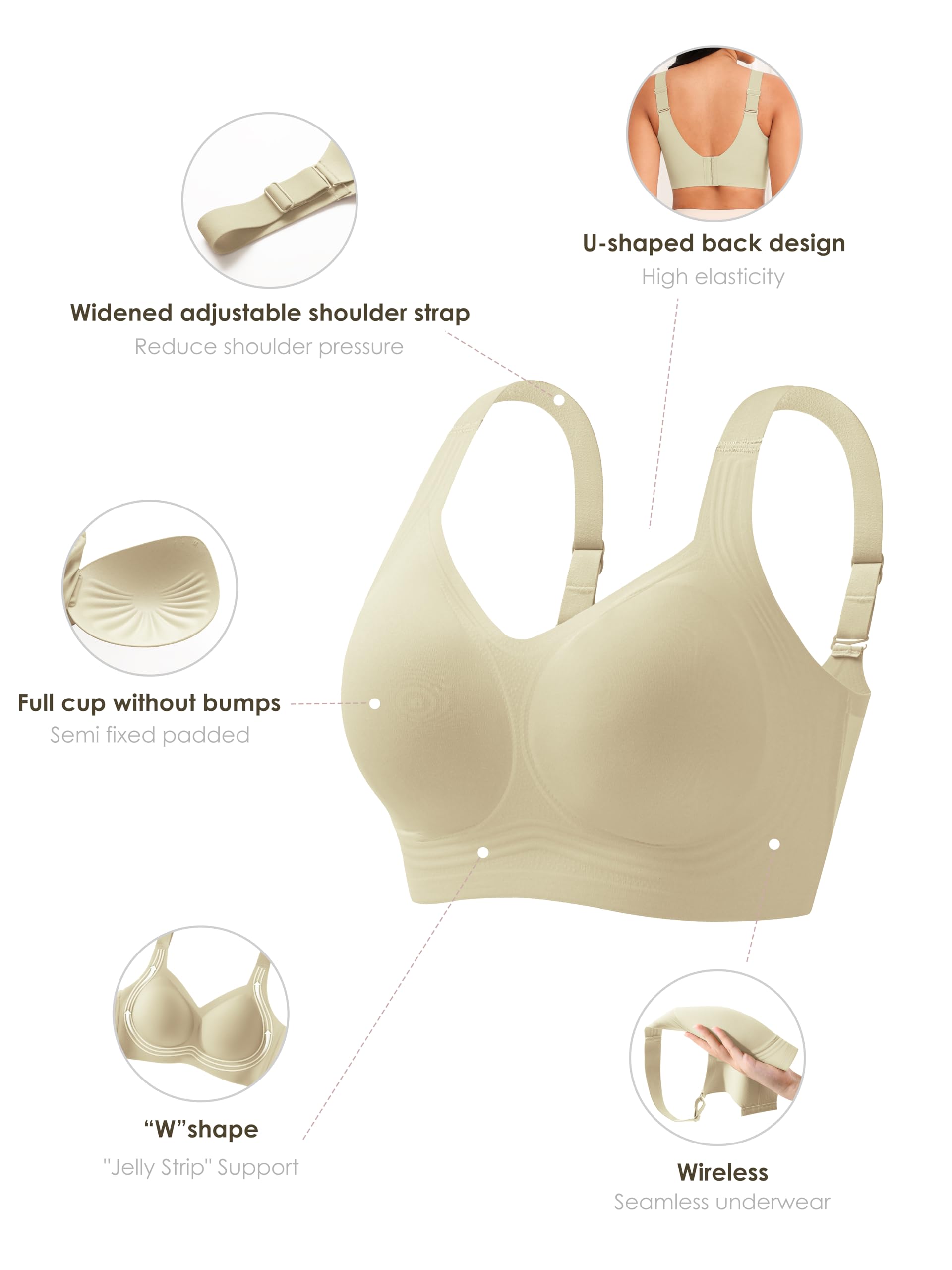 Women Wirefree Bras for Women  - Underwire Bra Padded incelemesi ve fiyatı
