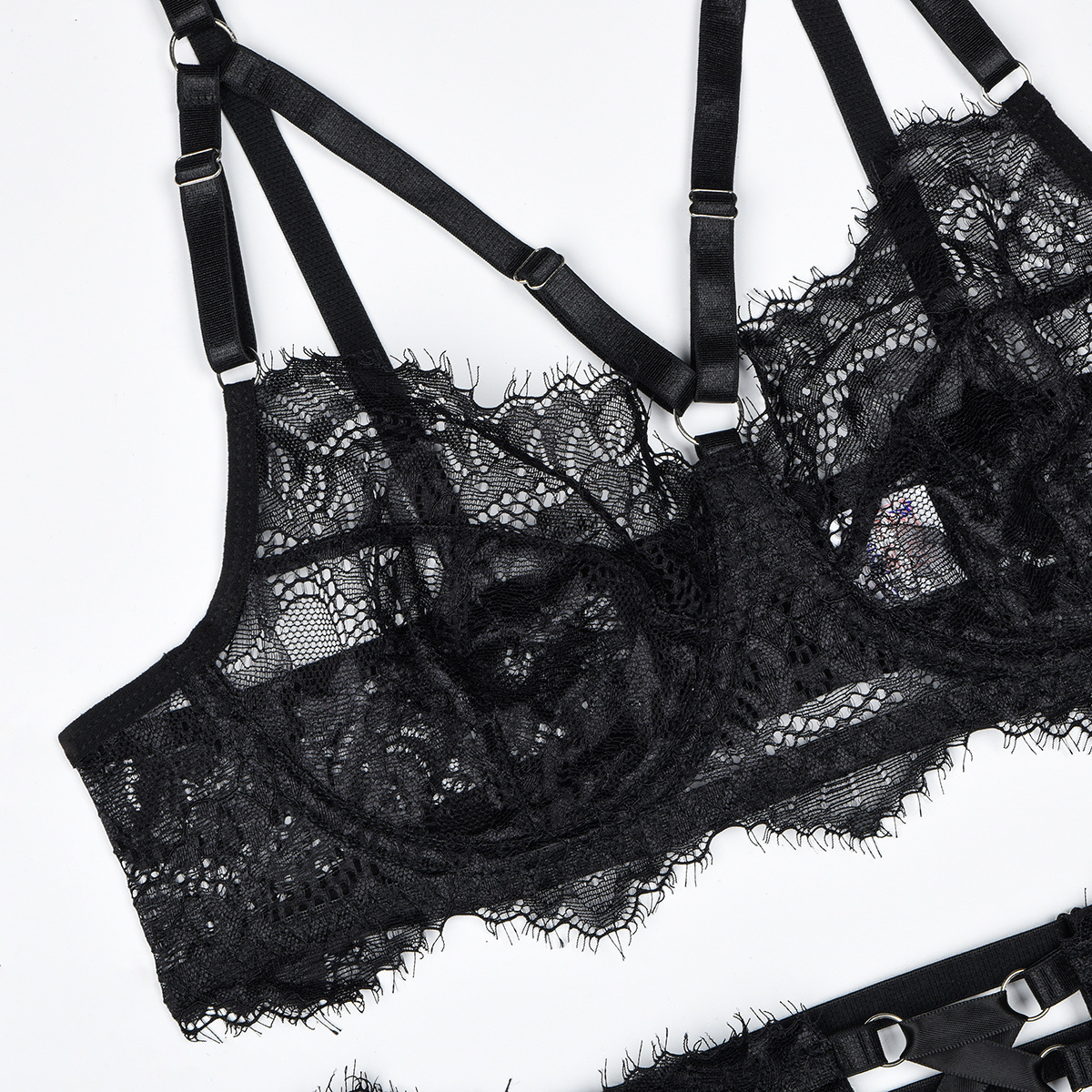6pcs Sexy Lingerie Shaping Und - Sheer Mesh Bra incelemesi ve fiyatı